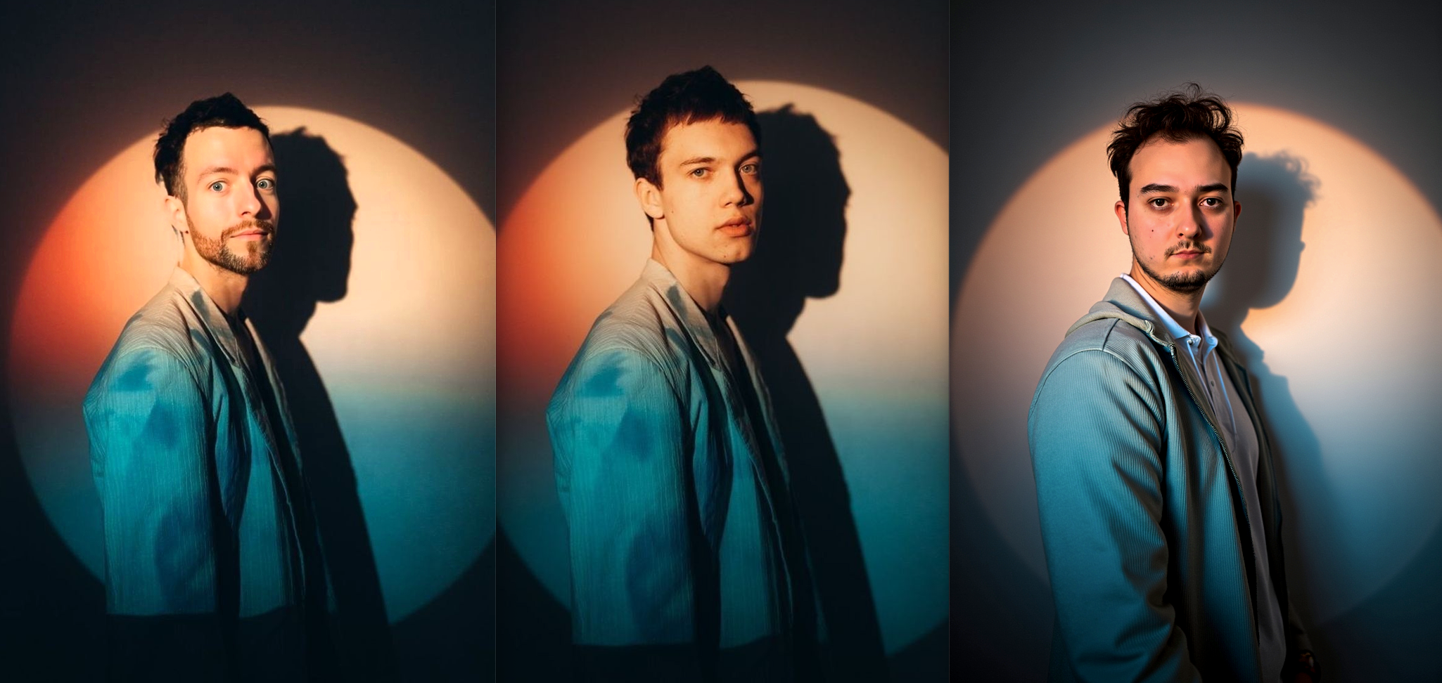 Side-by-side comparison: Traditional vs AI portraits